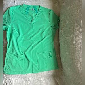 Vibrant Green V-Neck Women's Top